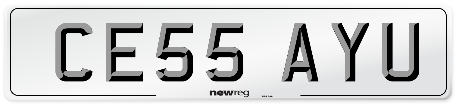 CE55 AYU Number Plate from New Reg